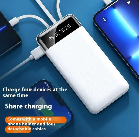Ultra-Thin Portable Power Bank with Built-in Cable (YOKOPAL)