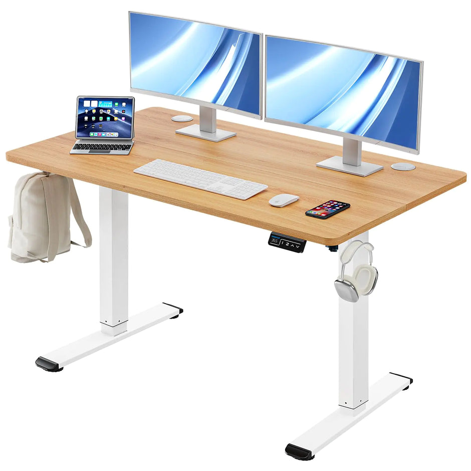 MOUNTUP Electric Standing Desk with Memory Controller Ergonomic/Splice Board Oak