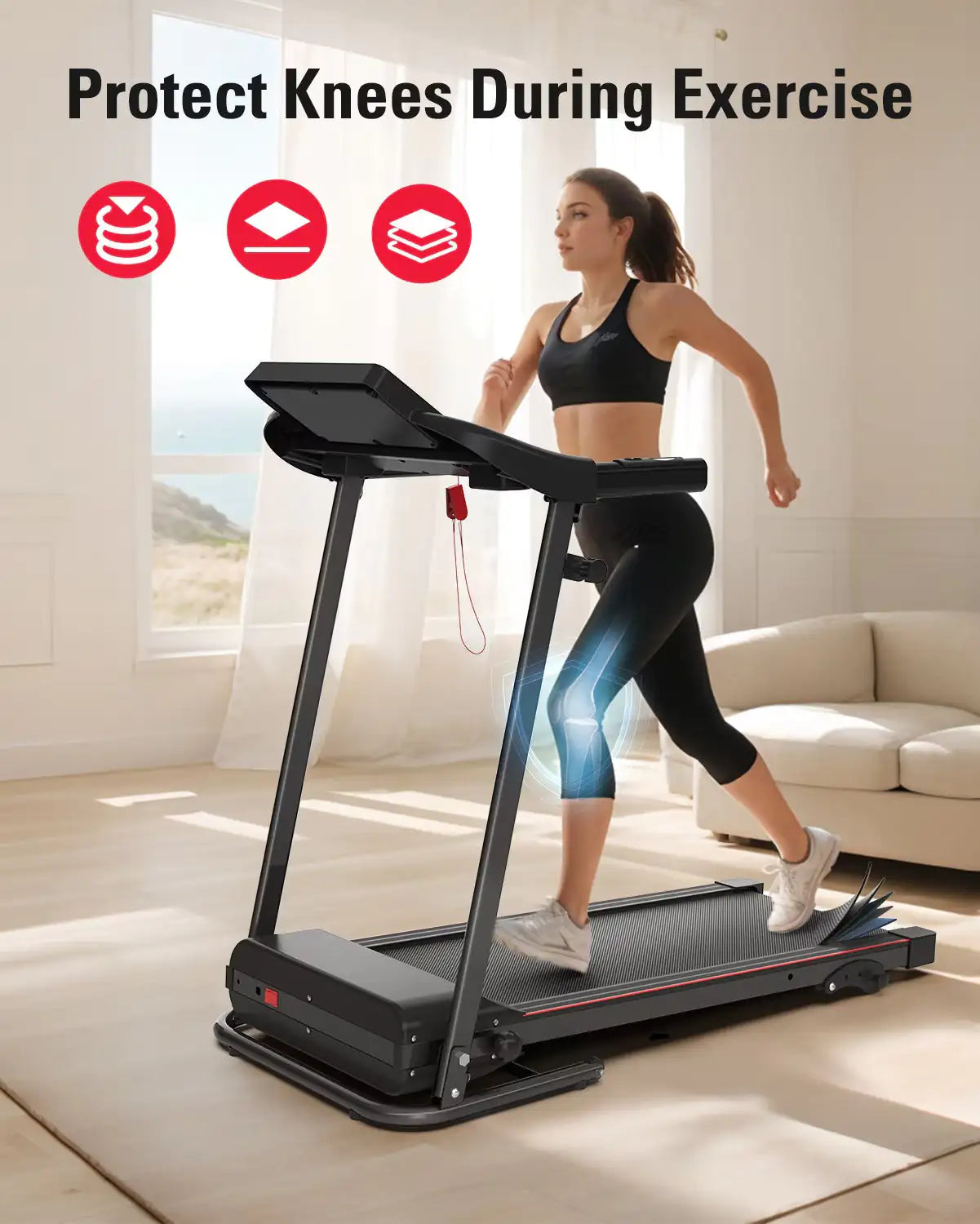 Smart Folding Treadmill with Pulse Sensor