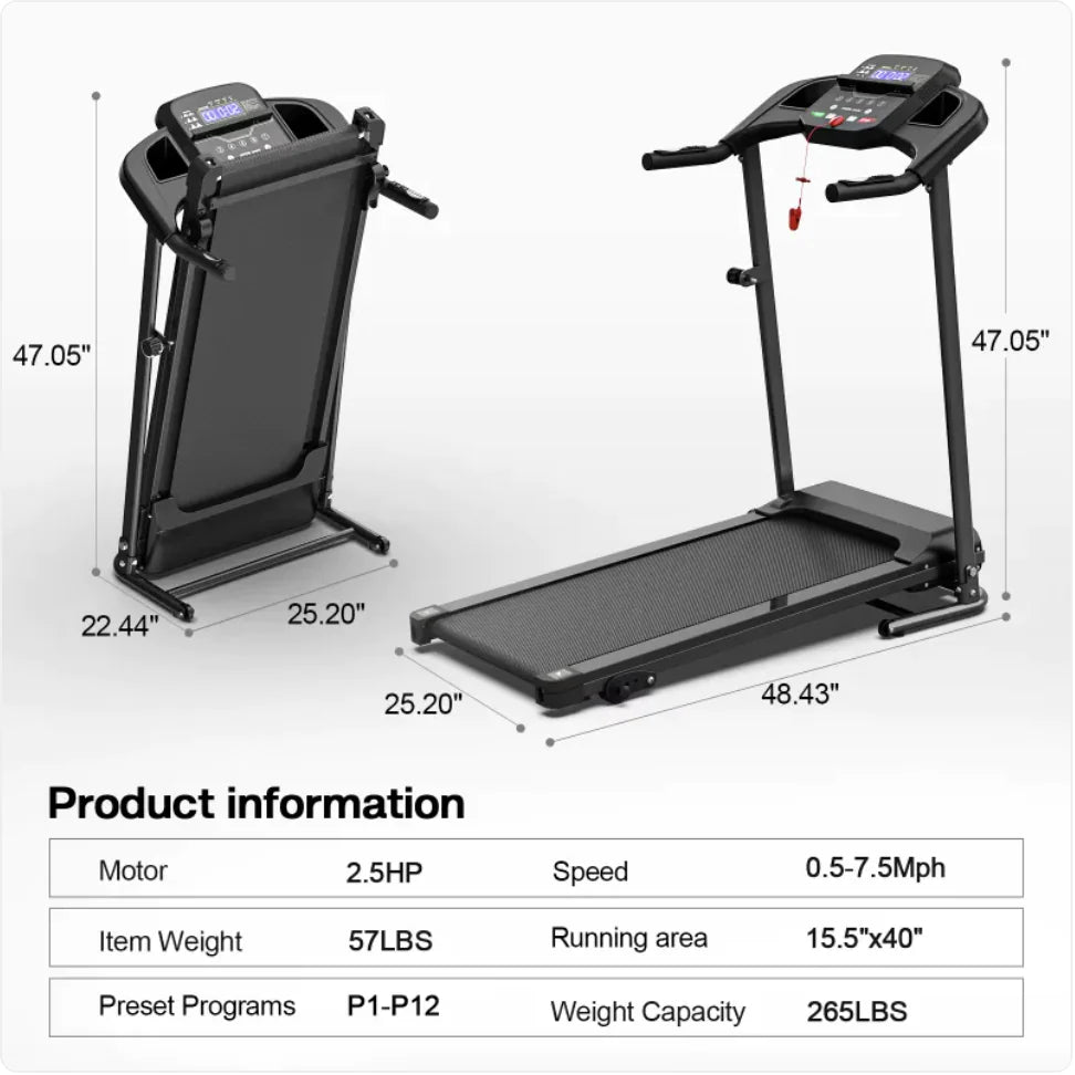 Smart Folding Treadmill with Pulse Sensor