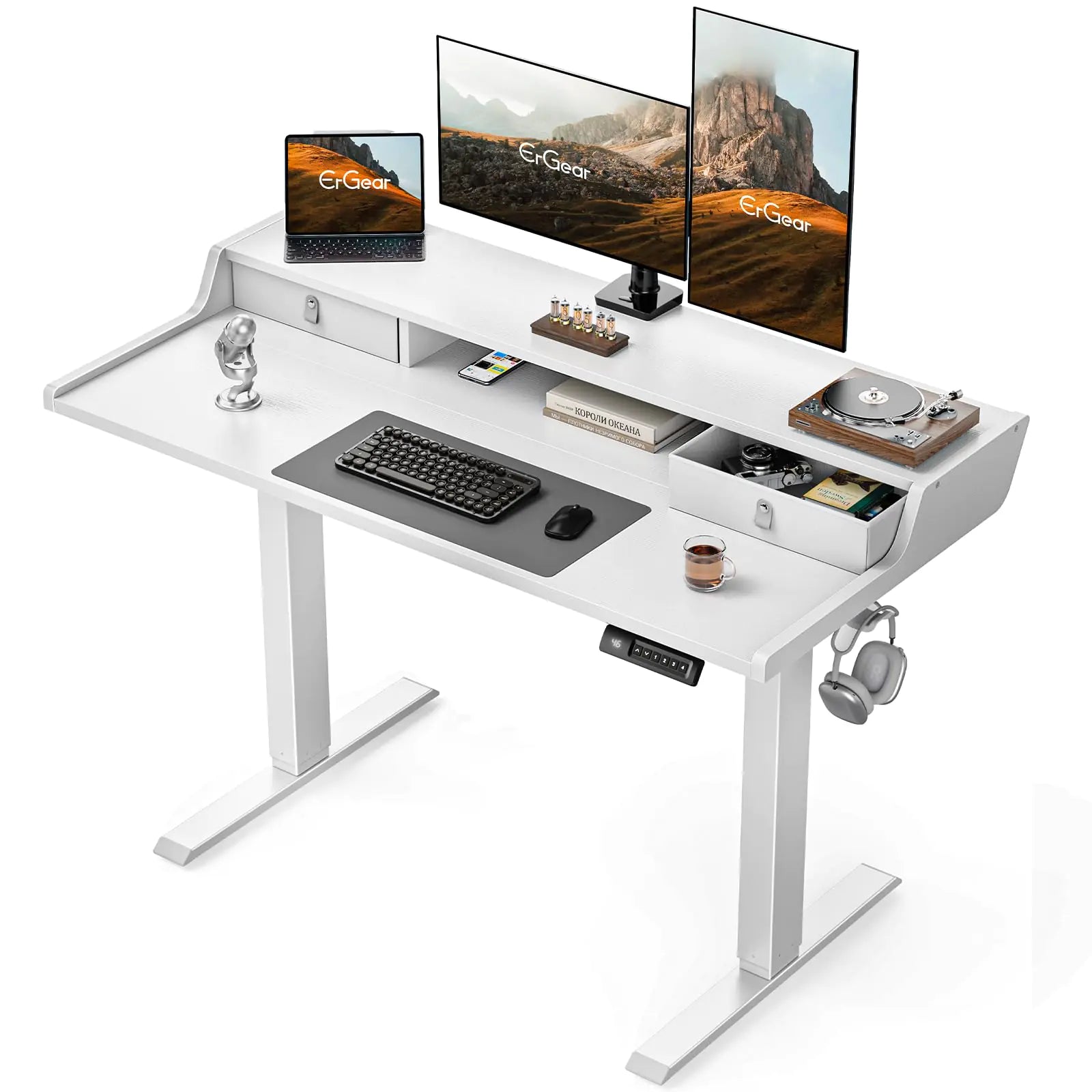 ERGear Electric Standing Desk with Monitor Stand C-Clamp