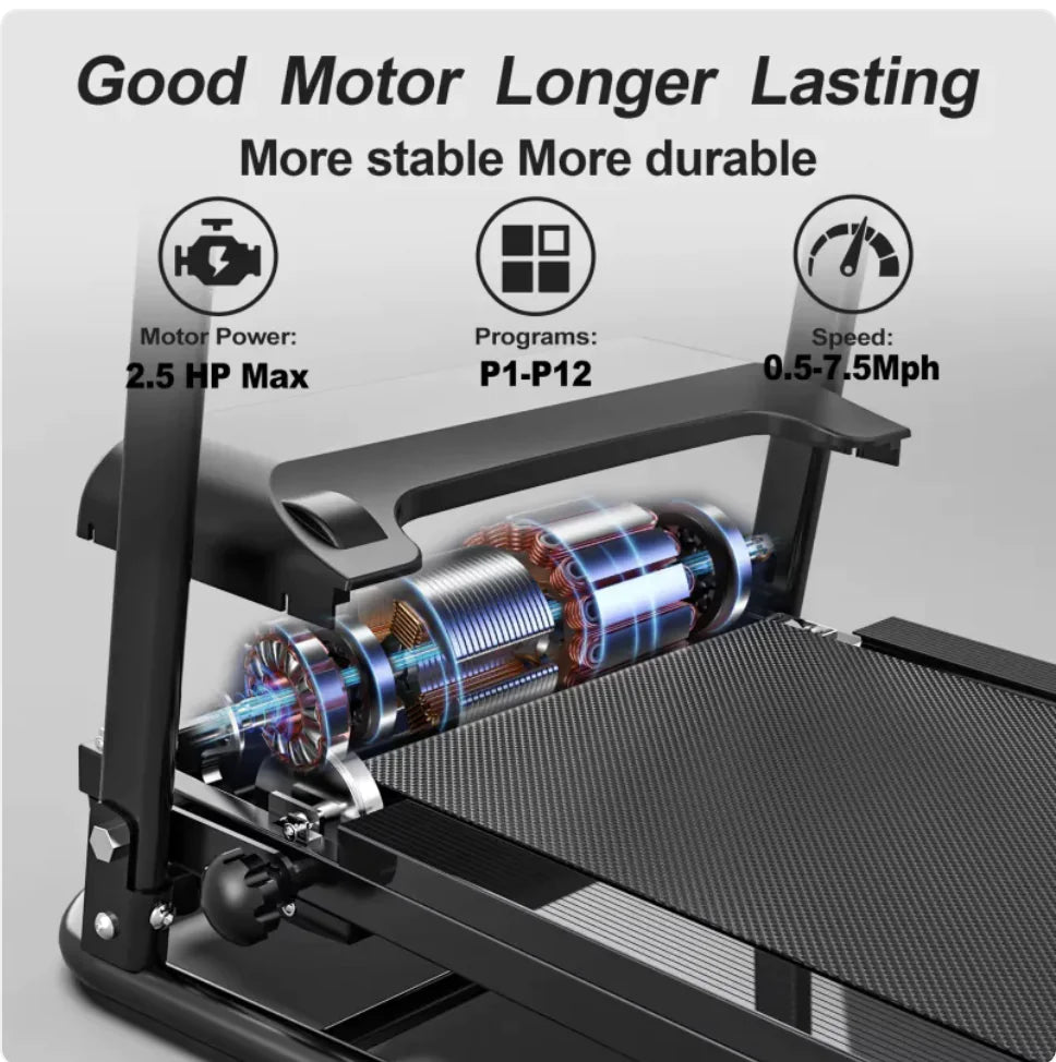 Smart Folding Treadmill with Pulse Sensor