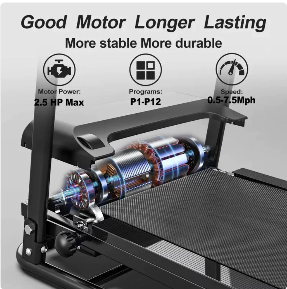Smart Folding Treadmill with Pulse Sensor